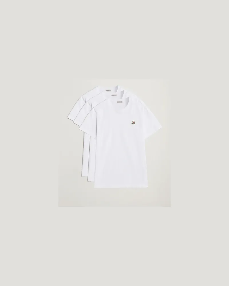 Moncler 3-Pack Logo T-Shirt White Weiß