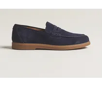 Lucca Suede Penny Loafer Navy