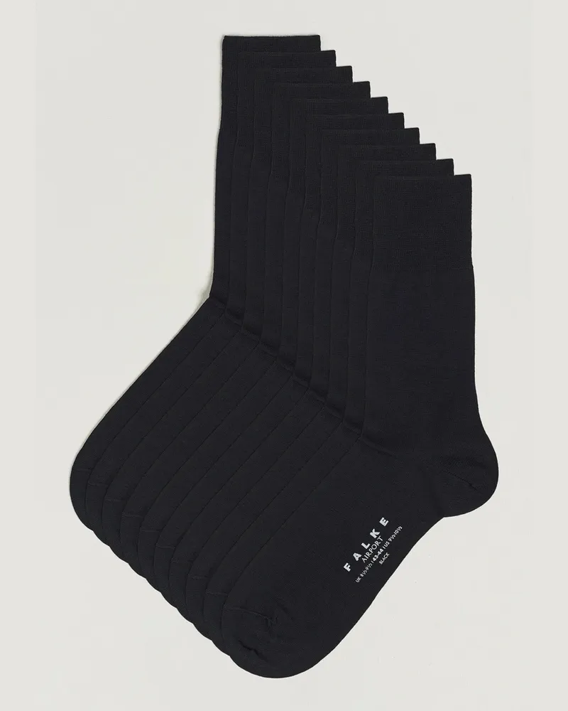 Falke 10-Pack Airport Socks Black Schwarz