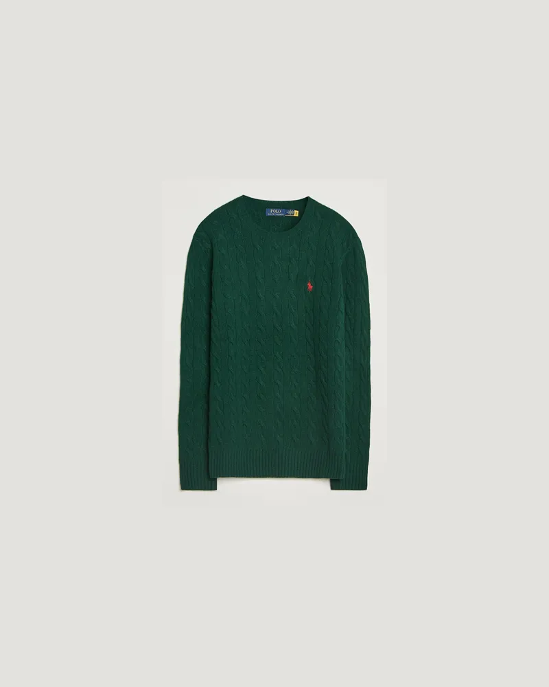 Ralph Lauren Wool/Cashmere Cable Crew Neck Moss Agate Grün