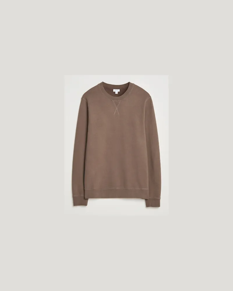 Sunspel Loopback Sweatshirt Bark Braun