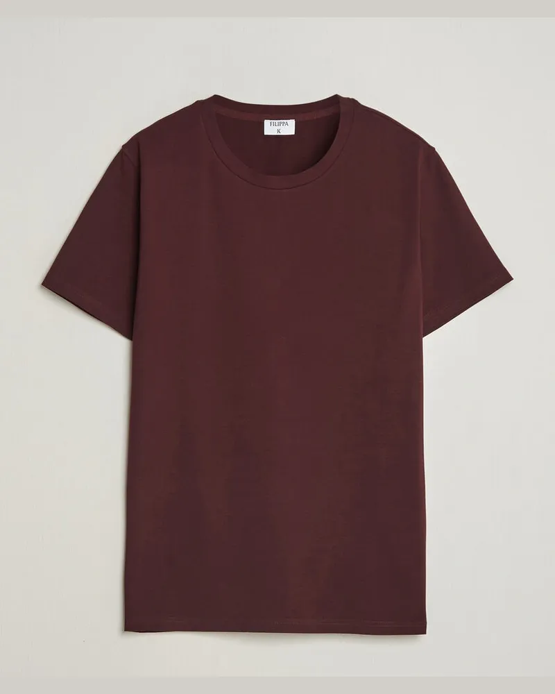 Filippa K Soft Lycra T-Shirt Dark Burgundy Rot