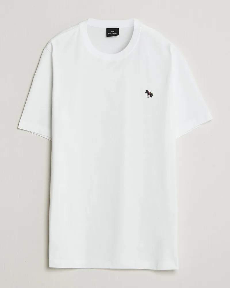 Paul Smith Organic Cotton Zebra T-Shirt White Mehrfarbig
