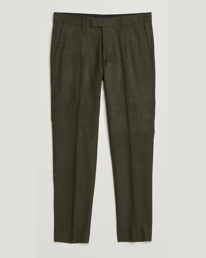 Tiger of Sweden Tenuta Wool Flannel Suit Trousers Muted Canopy Grün