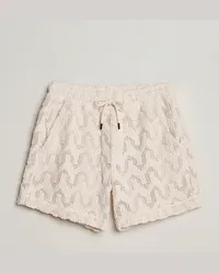 OAS Atlas Cuba Crochet Shorts Off White Beige