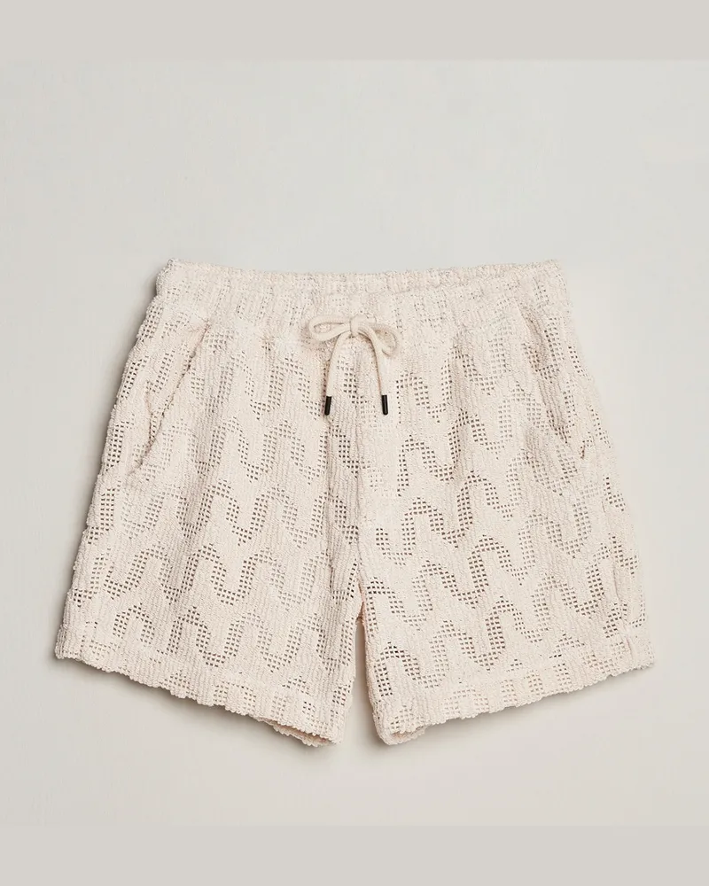 OAS Atlas Cuba Crochet Shorts Off White Beige