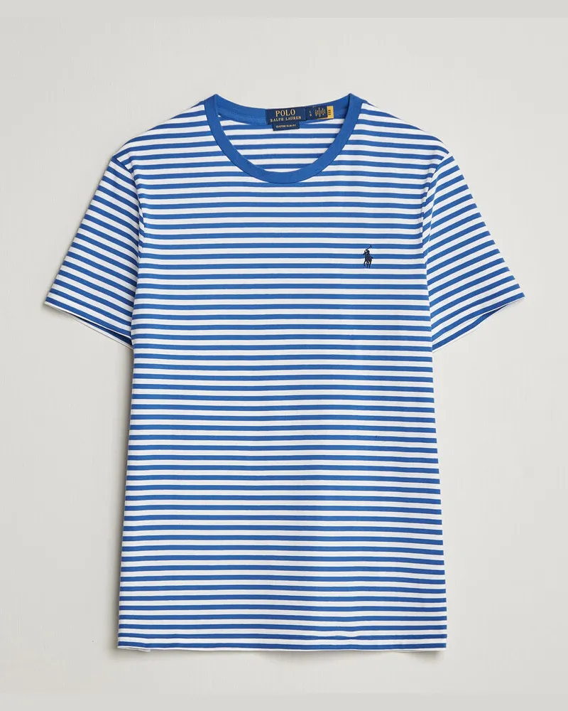 Ralph Lauren Crew Neck Striped T-shirt New Iris Blue/White Blau