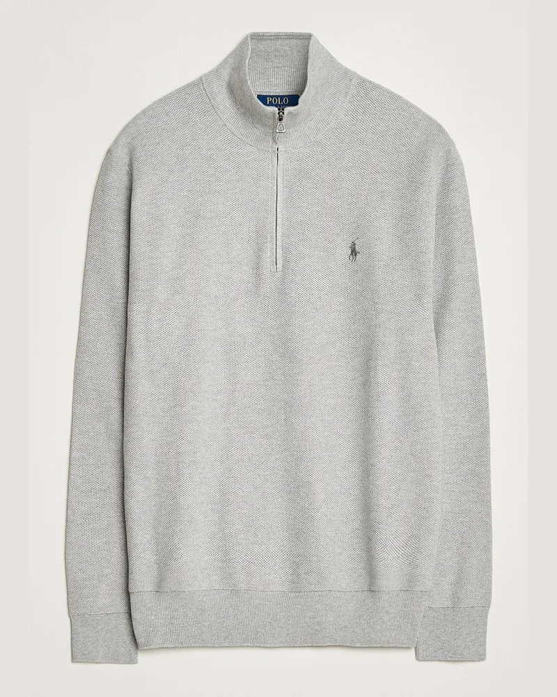 Ralph Lauren Textured Half Zip Andover Heather Grau
