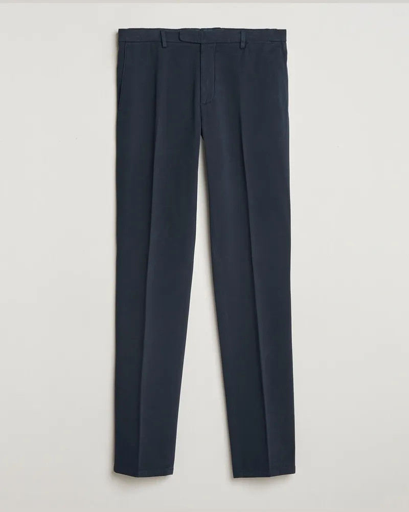 Boglioli Cotton Twill Trousers Navy Blau