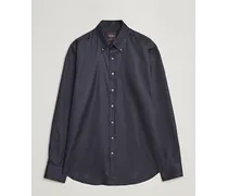Regular Fit Button Down Baumwoll Twill Shirt Black