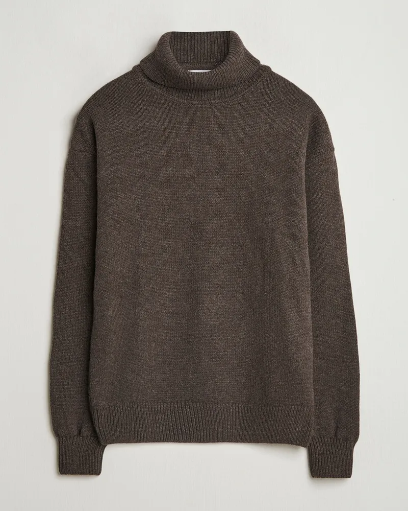 COLORFUL STANDARD Merino Wool Turtleneck Coffee Brown Braun