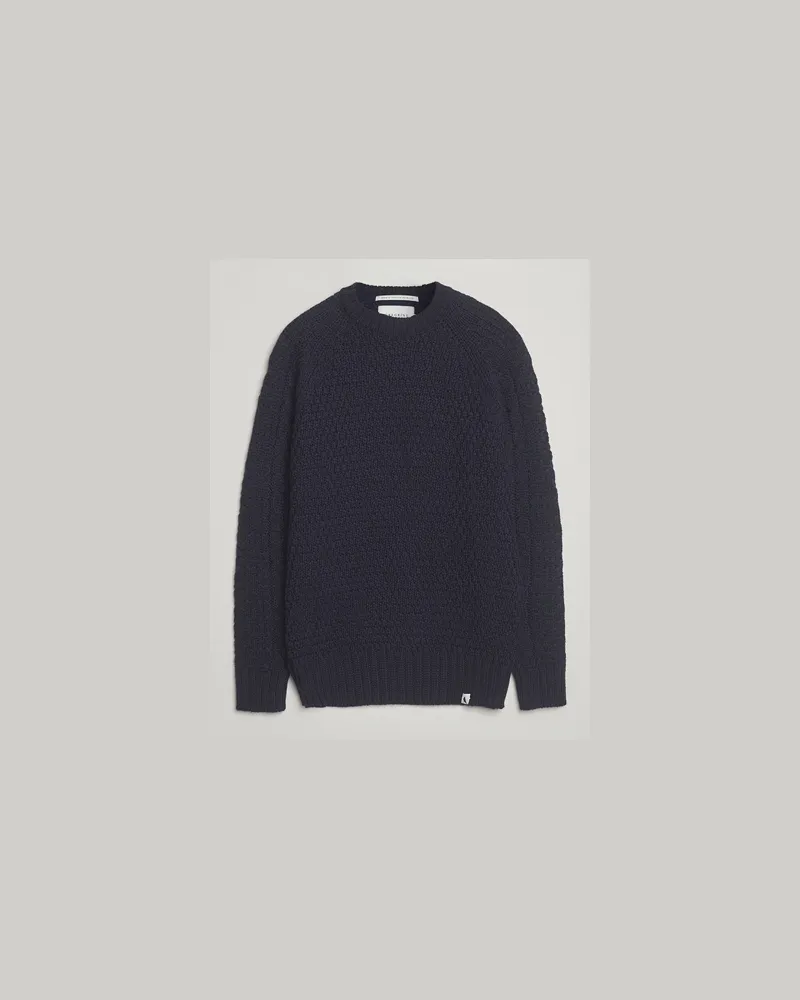 Peregrine Winston Merino Crew Navy Blau