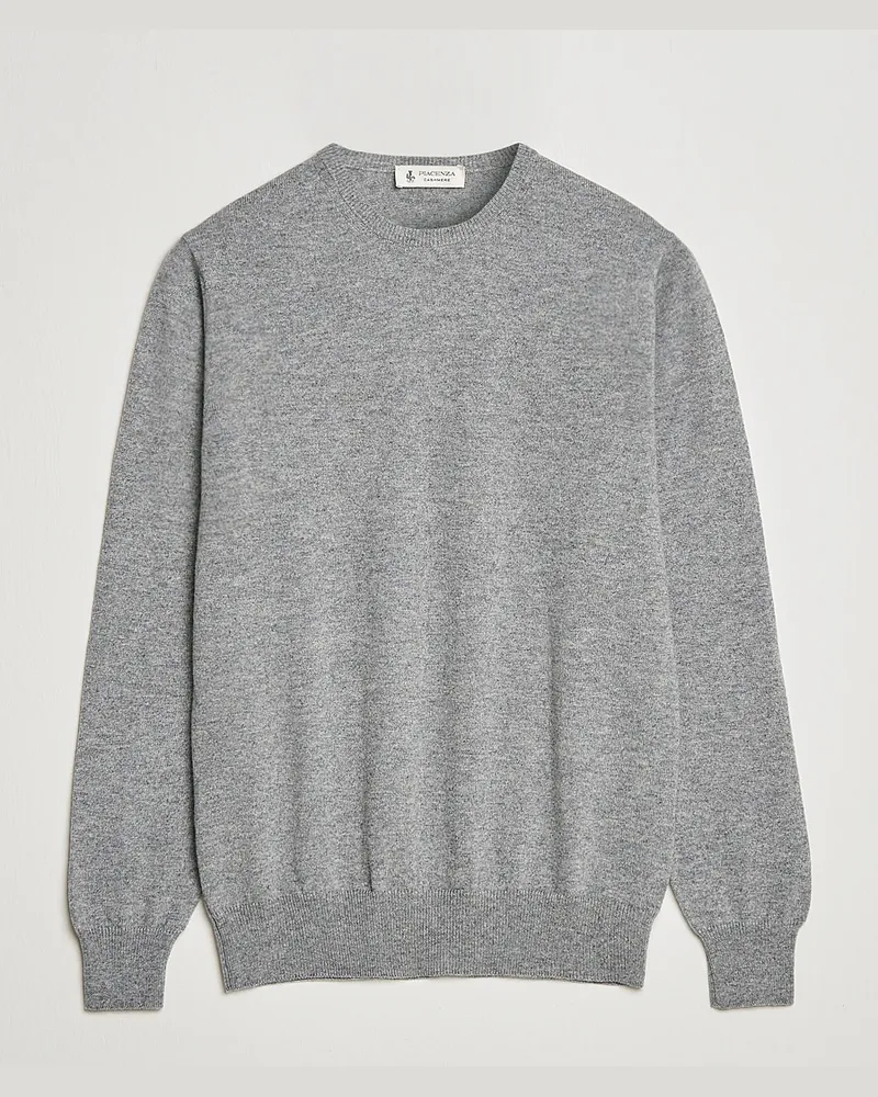 Piacenza Cashmere Cashmere Crew Neck Sweater Light Grey Grau