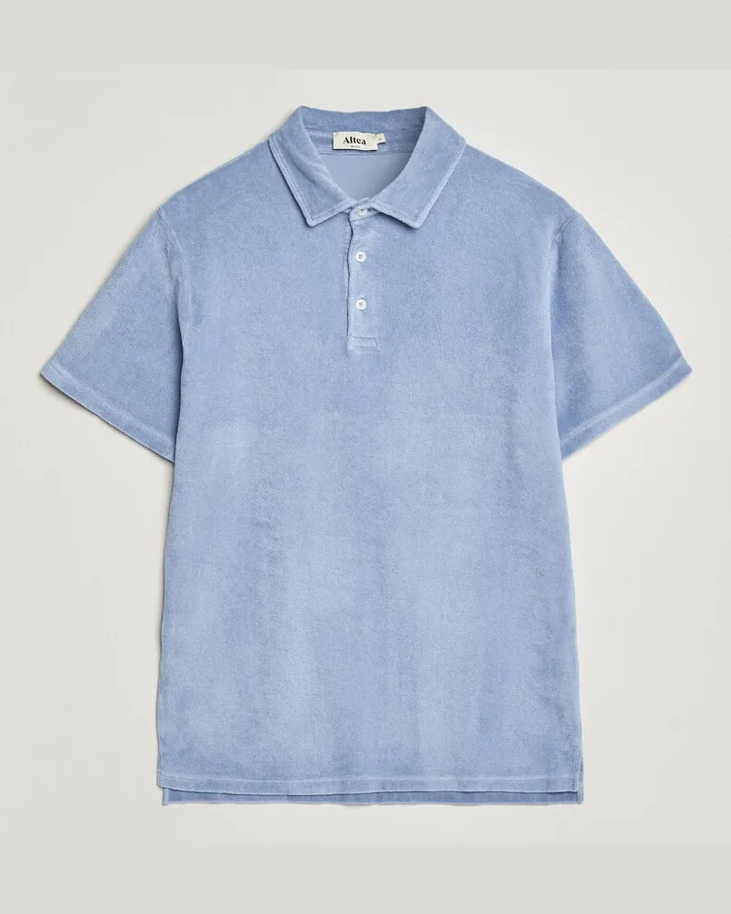 Altea Terry Cotton Polo Light Blue Blau
