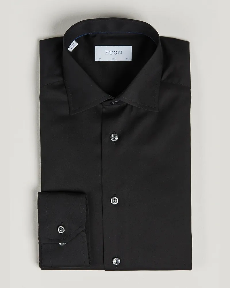 Eton Slim Fit Shirt Black Schwarz