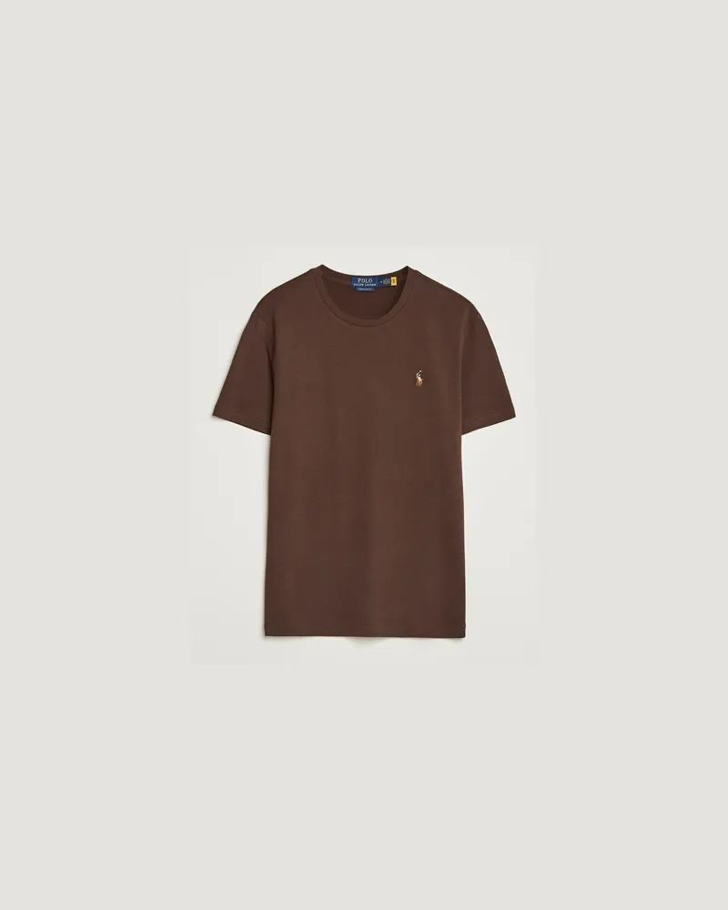 Ralph Lauren Luxury Pima Cotton Crew Neck T-Shirt Nutmeg Brown Braun