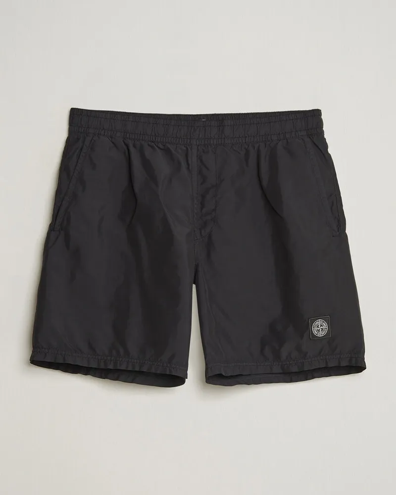 Stone Island Brushed Nylon Swimshorts Black Schwarz