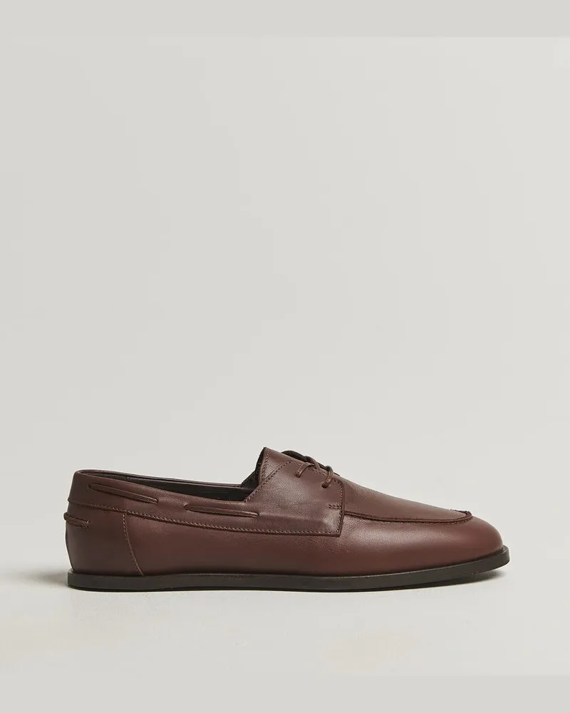 LARDINI Orfeo Leather Boat Shoe Brown Braun