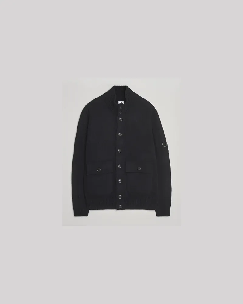 C.P. Company Knitted Lambswool Cardigan Black Schwarz