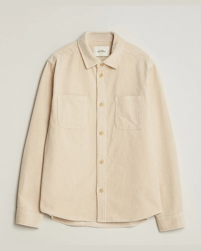 LES DEUX Corduroy Overshirt Ivory Weiß