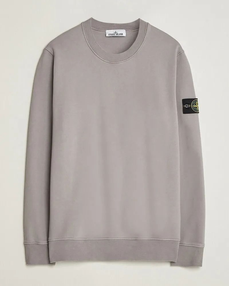 Stone Island Garment Dyed Fleece Sweatshirt Grey Grau