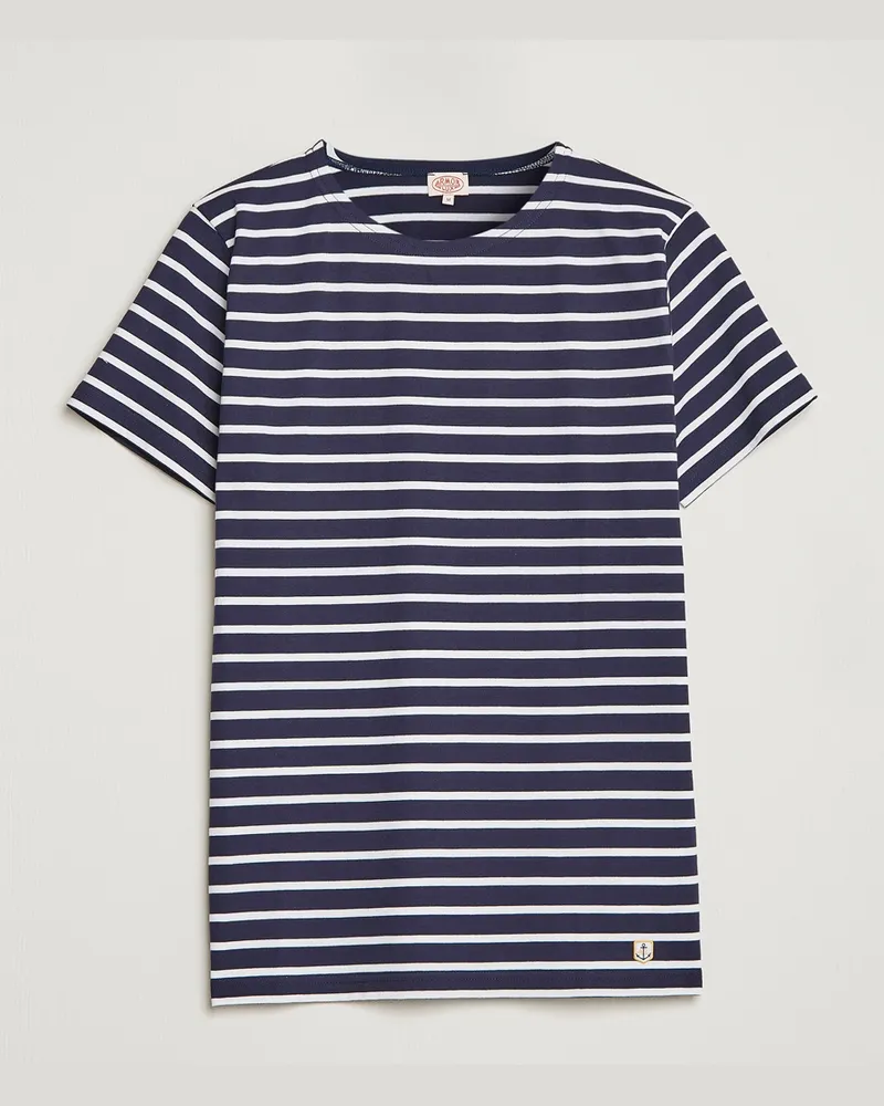 Armor-Lux Hoëdic Boatneck Héritage Stripe T-shirt Navy/White Blau