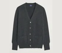 Rob Lambswool Cardigan Charcoal