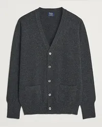 William Lockie Rob LambsWoll Cardigan Charcoal Grau