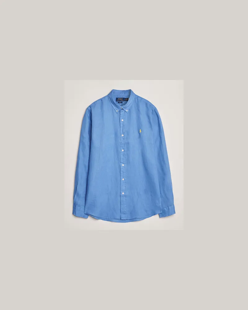 Ralph Lauren Slim Fit Linen Shirt Harbour Island Blau