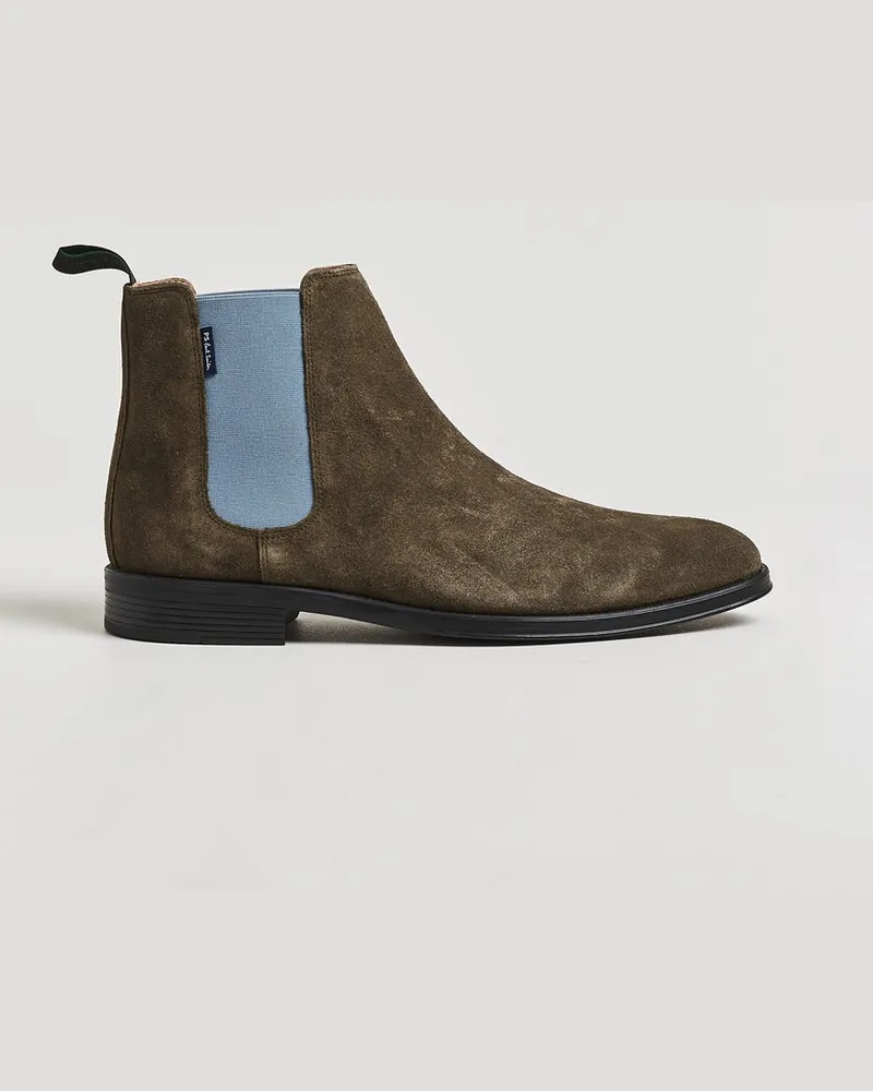 Paul Smith Augustus Suede Chelsea Boot Khaki Grau