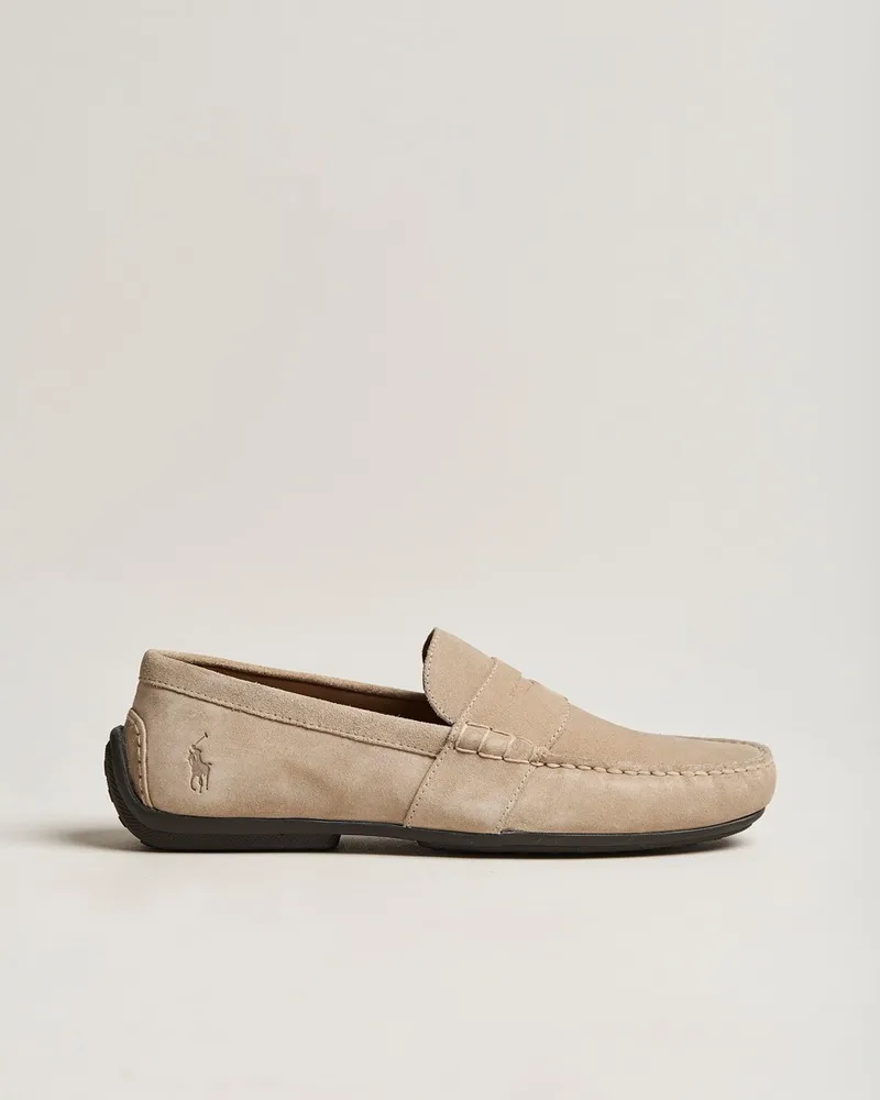 Ralph Lauren Reynold Suede Driving Loafer Milkshake Beige