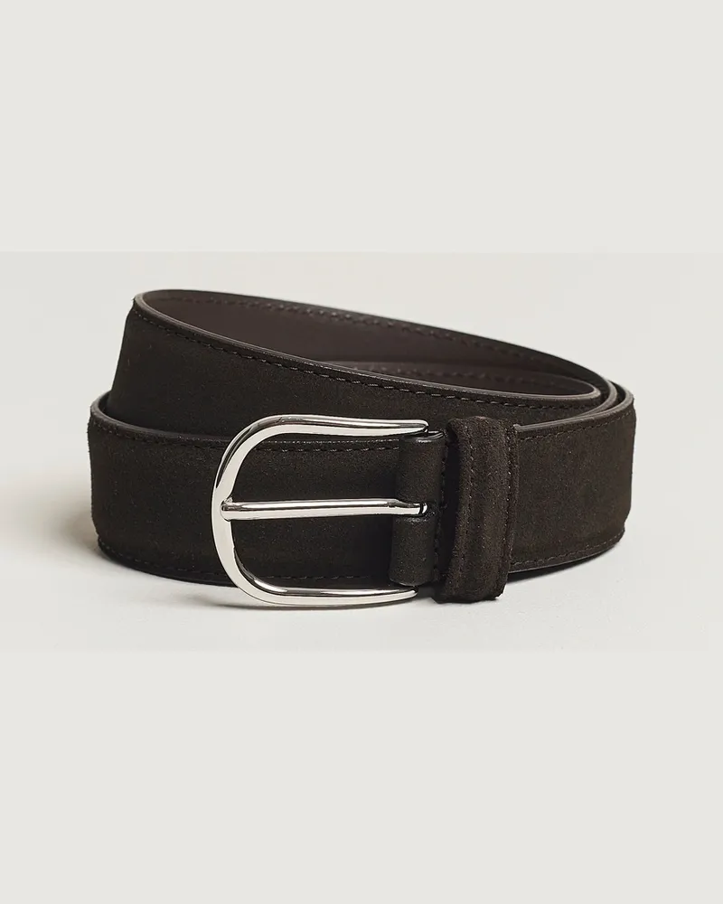 Anderson's Suede 3,5 cm Belt Dark Brown Braun