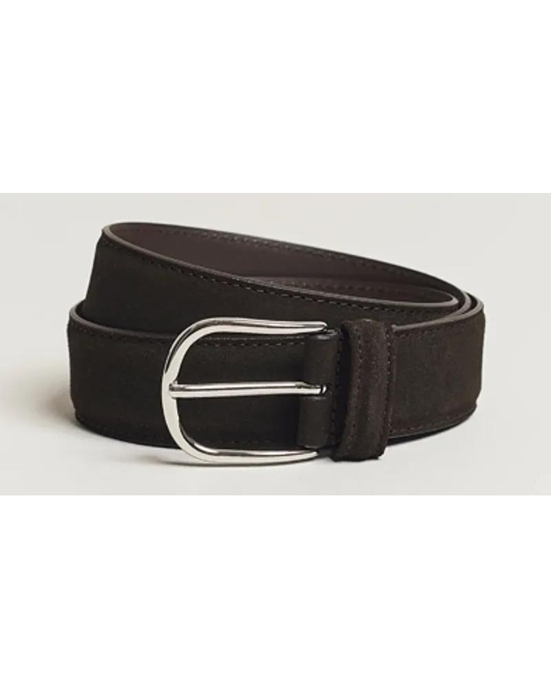 Anderson's Suede 3,5 cm Belt Dark Brown Braun