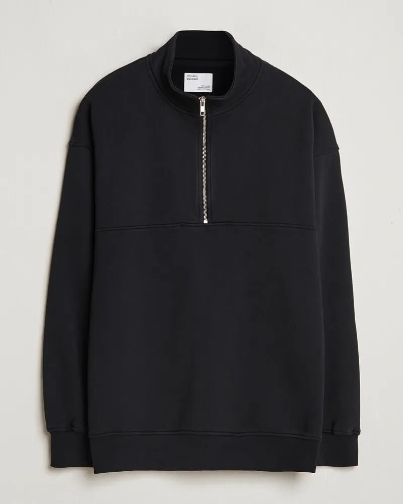 COLORFUL STANDARD Classic Organic Half-Zip Deep Black Schwarz