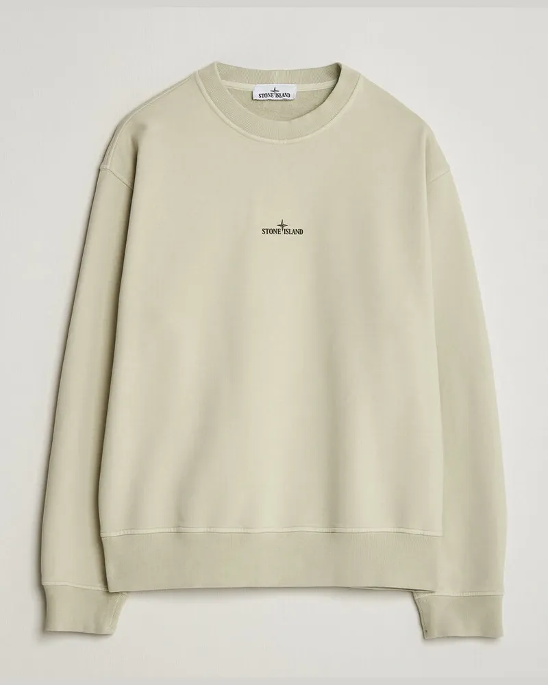 Stone Island Cotton Fleece Blurred Compas Print Sweatshirt Sand Beige