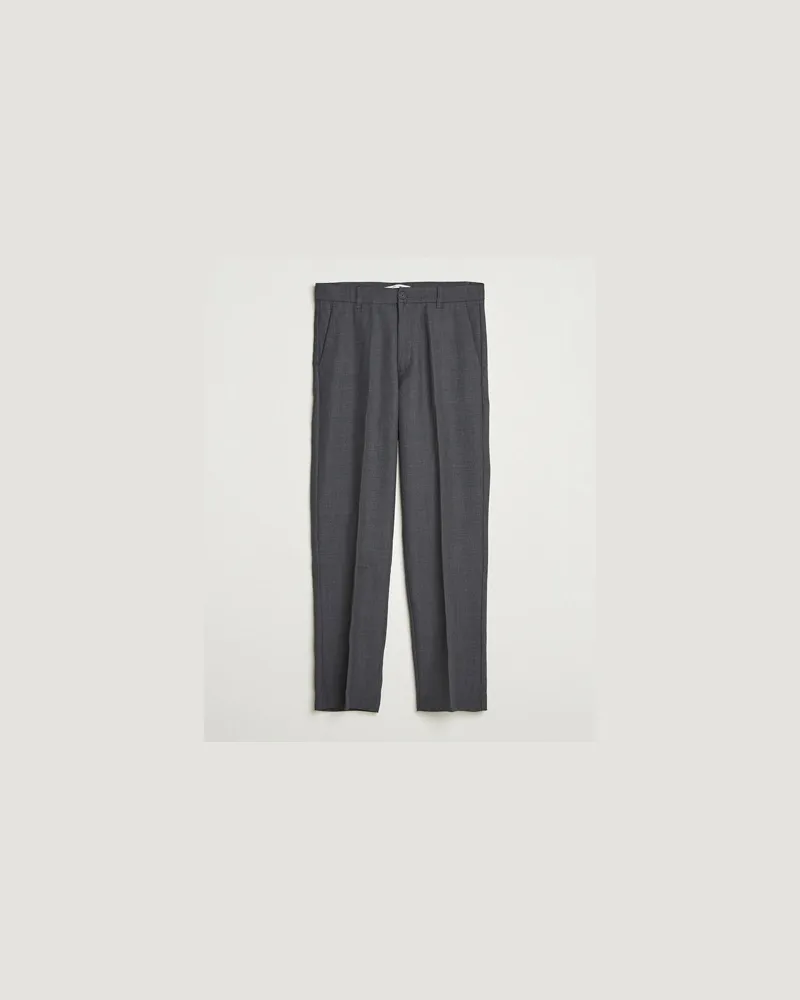 Samsøe & Samsøe Noah Pleated Trousers Dark Grey Melange Grau