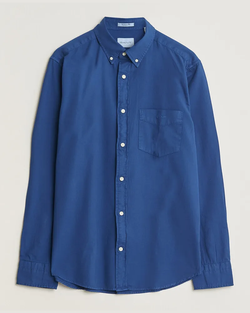 Gant Regular Fit Garment Dyed Twill Shirt Crisp Blue Blau