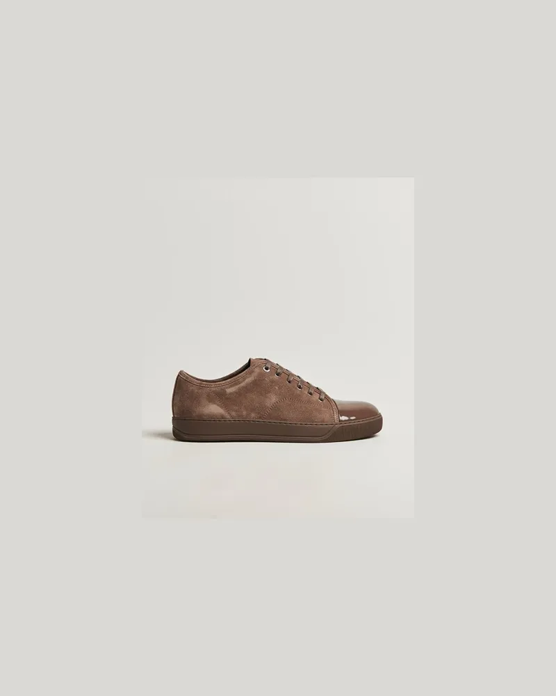 Lanvin DBB1 Patent Cap Toe Sneaker Dark Mocha Braun