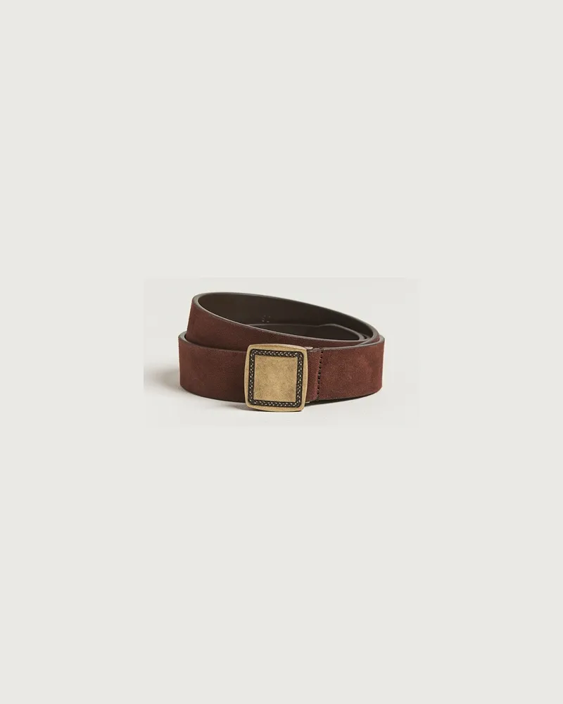Anderson's Suede Buckle Belt 3cm Dark Brown Braun