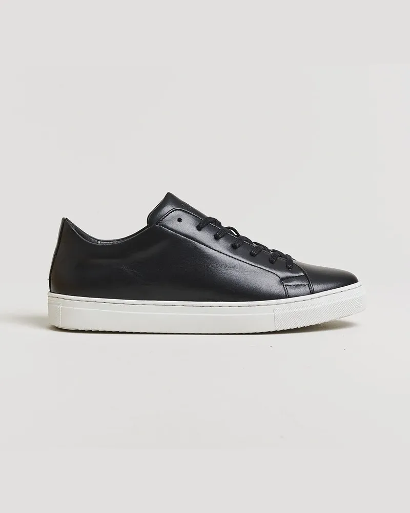 LES DEUX Signature Leather Sneaker Black Schwarz