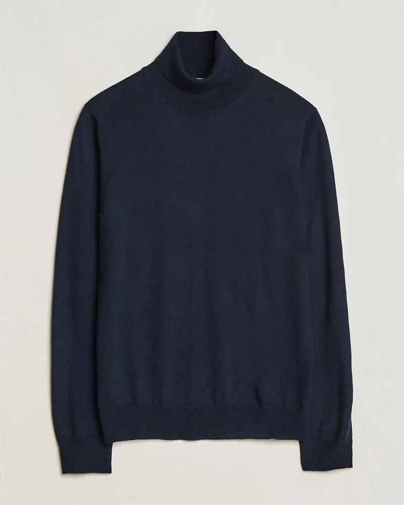 Gran Sasso Merino Fashion Fit Rollneck Navy Blau