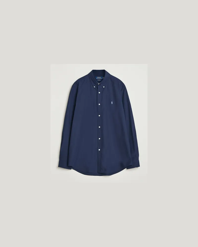 Ralph Lauren Custom Fit Stretch Poplin Shirt Newport Navy Blau