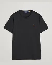 Ralph Lauren Luxury Pima Baumwoll Rundhals Tshirt Black Schwarz