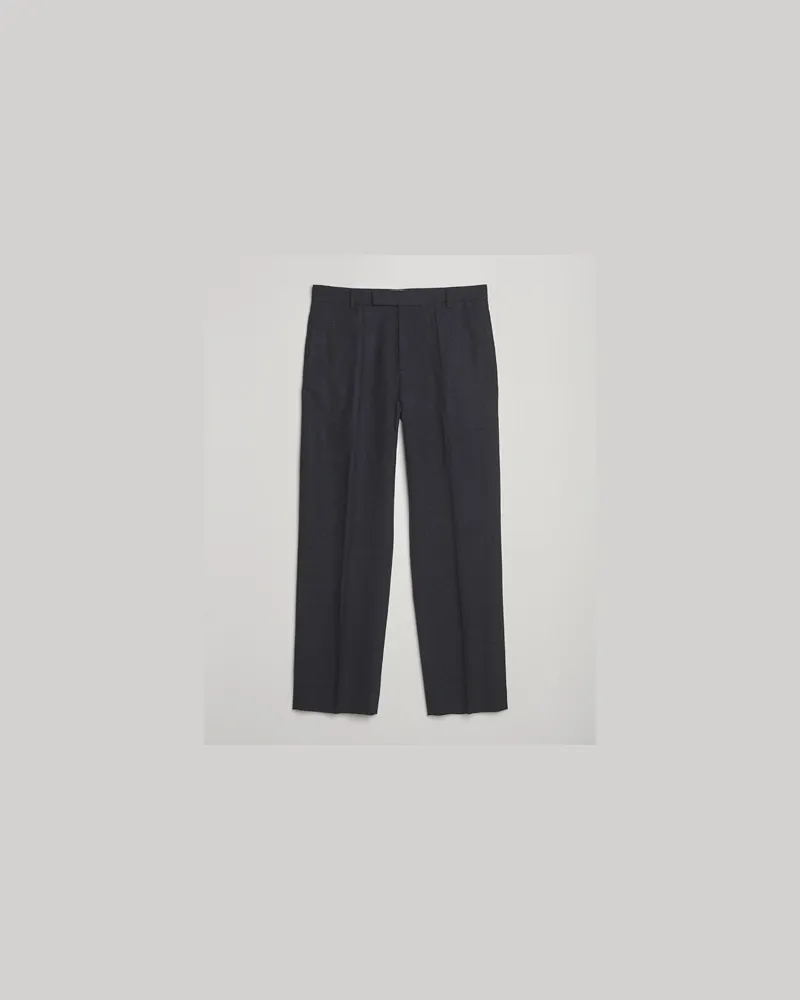Palmes Wool Pleated Trousers Black Schwarz