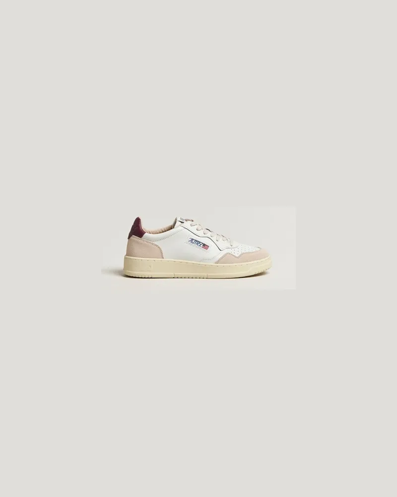AUTRY Medalist Low Sneaker White/Burgundy Weiß