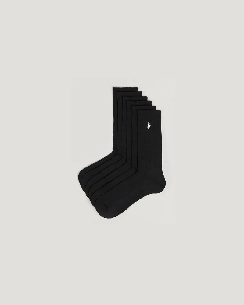 Ralph Lauren 6-Pack Cotton Crew Socks Black Schwarz