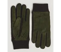 Geoffery Suede Woll Tricot Glove Dark Olive