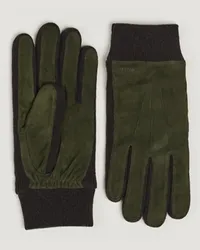 Hestra Geoffery Suede Woll Tricot Glove Dark Olive Grün