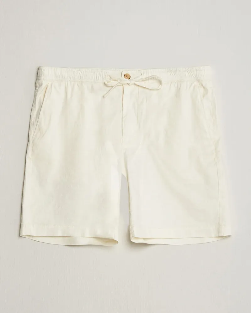 Morris Fenix Linen Shorts Off White Weiß