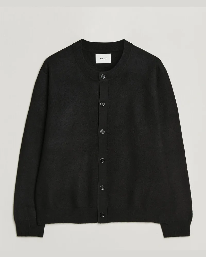 NN 07 Jasper Soft Boiled Wool Cardigan Black Schwarz